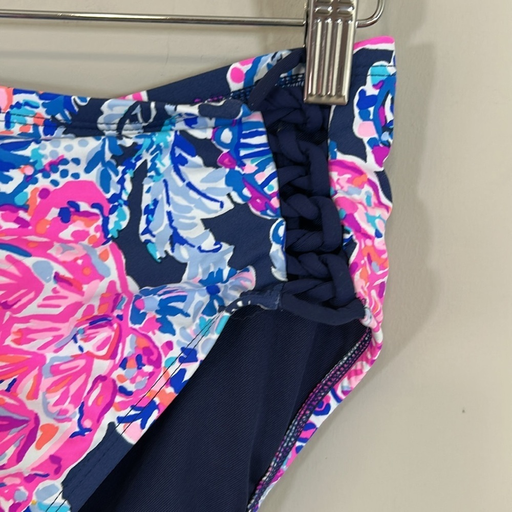 Lilly Pulitzer Bikini Set Niall Top Sz 2 Ruby Bottom Sz 6 Turtle Amazement Navy - Picture 9 of 14